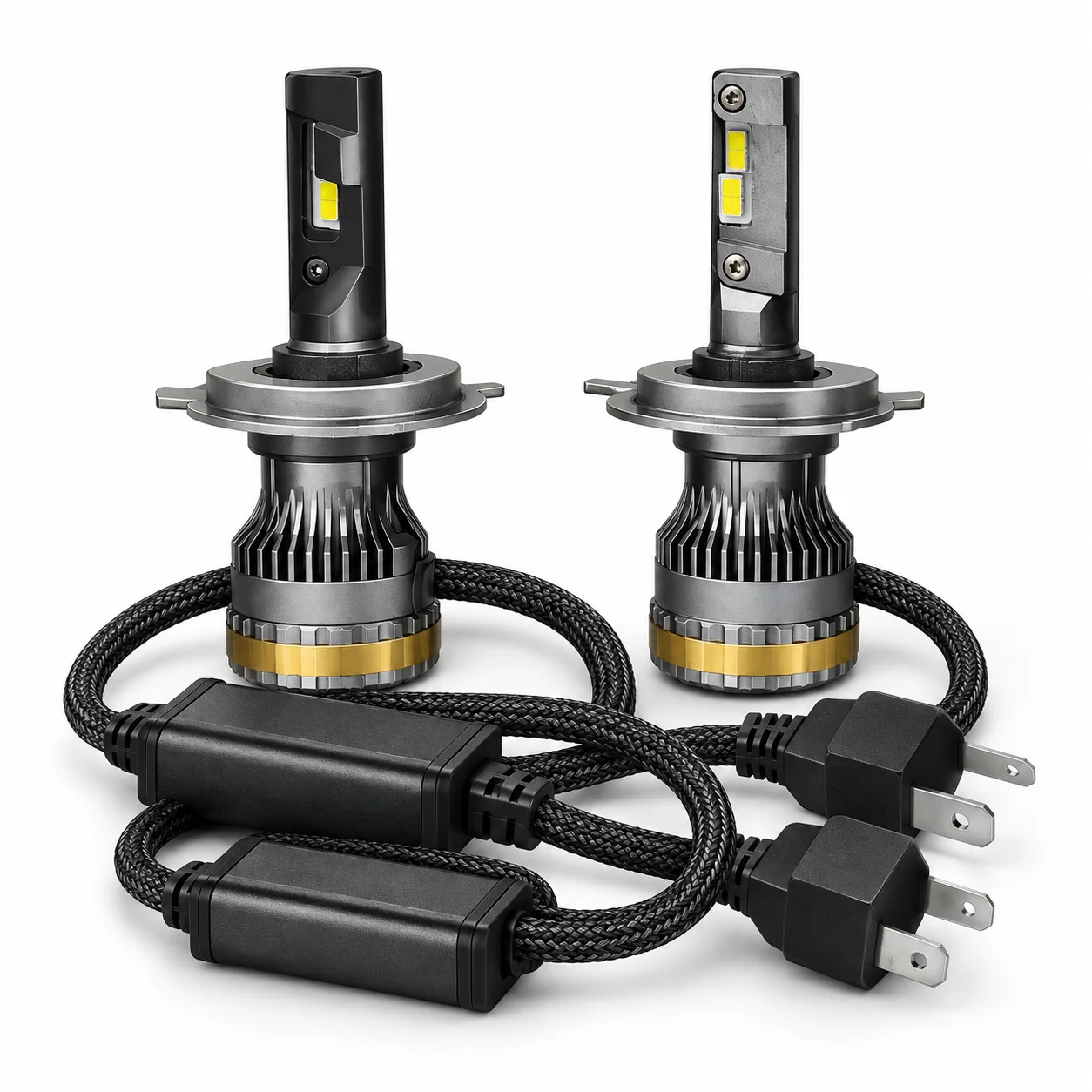 LED sijalice H4, H7 Canbus – sivo-zlatne (par)