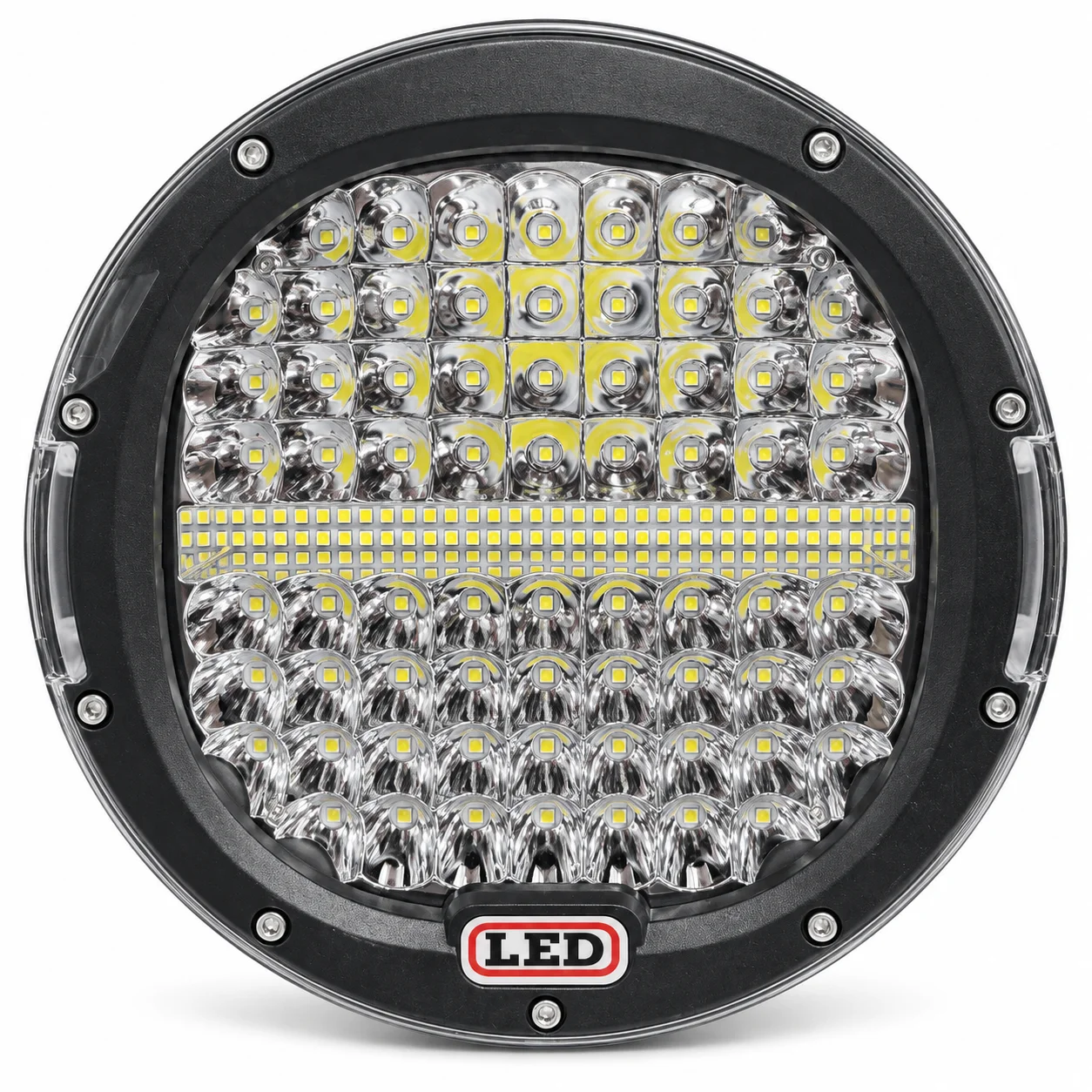 LED radni reflektor – okrugli crni sa centralnom LED trakom