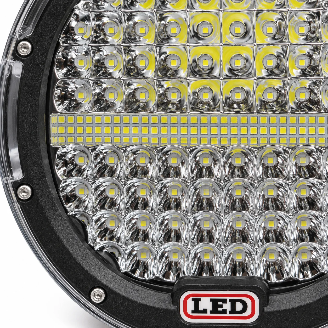LED radni reflektor – okrugli crni sa centralnom LED trakom