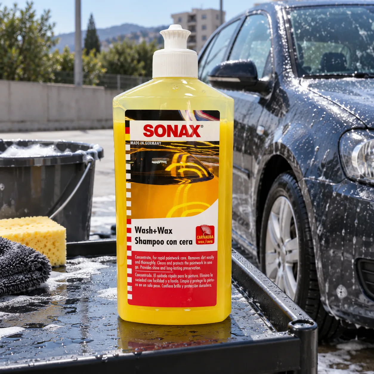 SONAX Wash+Wax – auto-šampon sa voskom