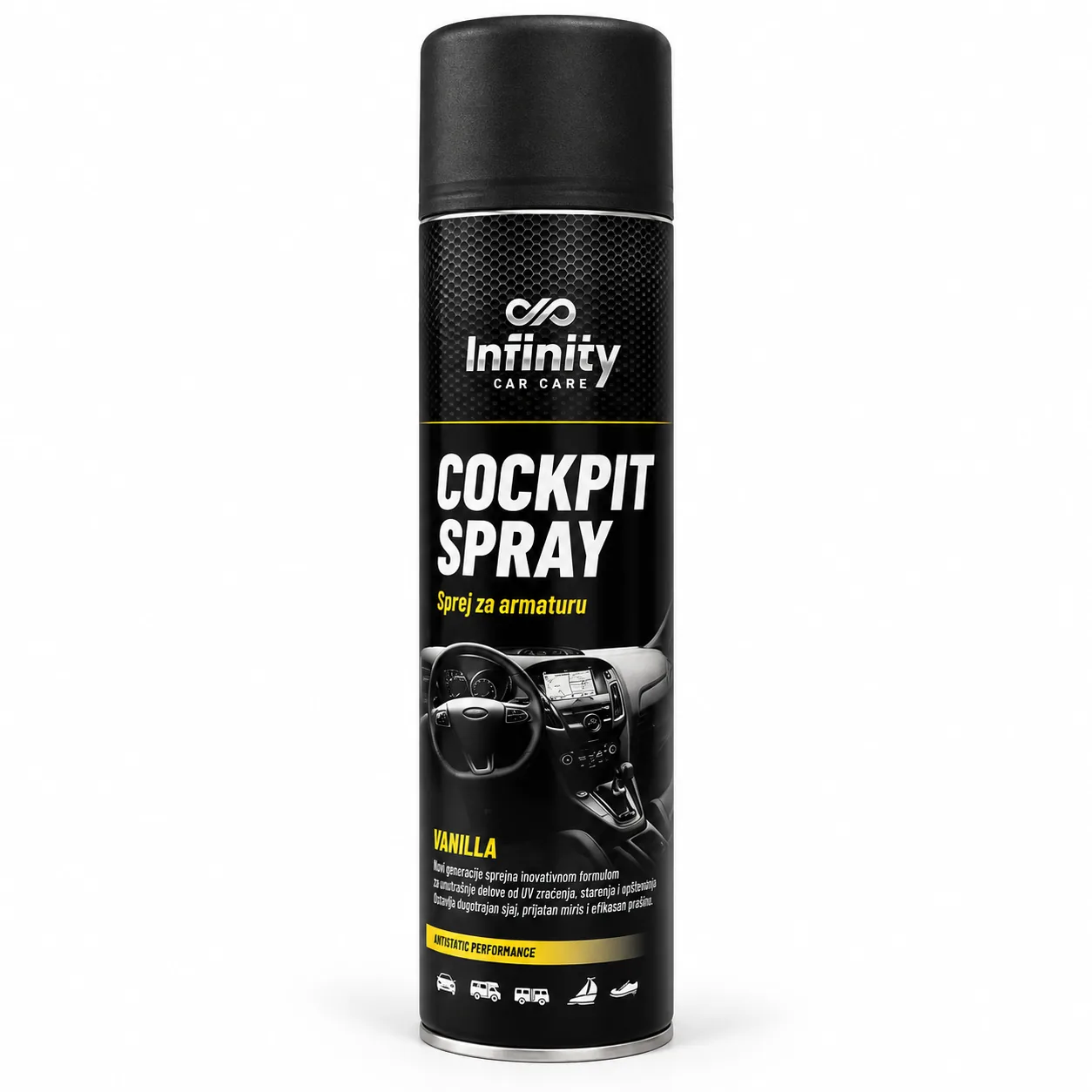 Infinity Cockpit Spray – crna limenka