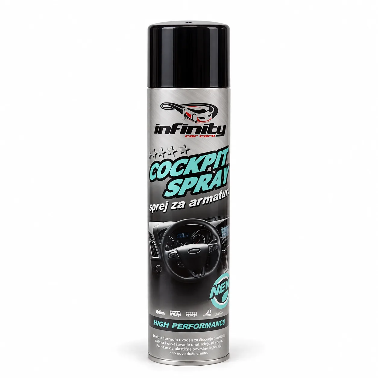 Infinity Cockpit Spray – siva limenka
