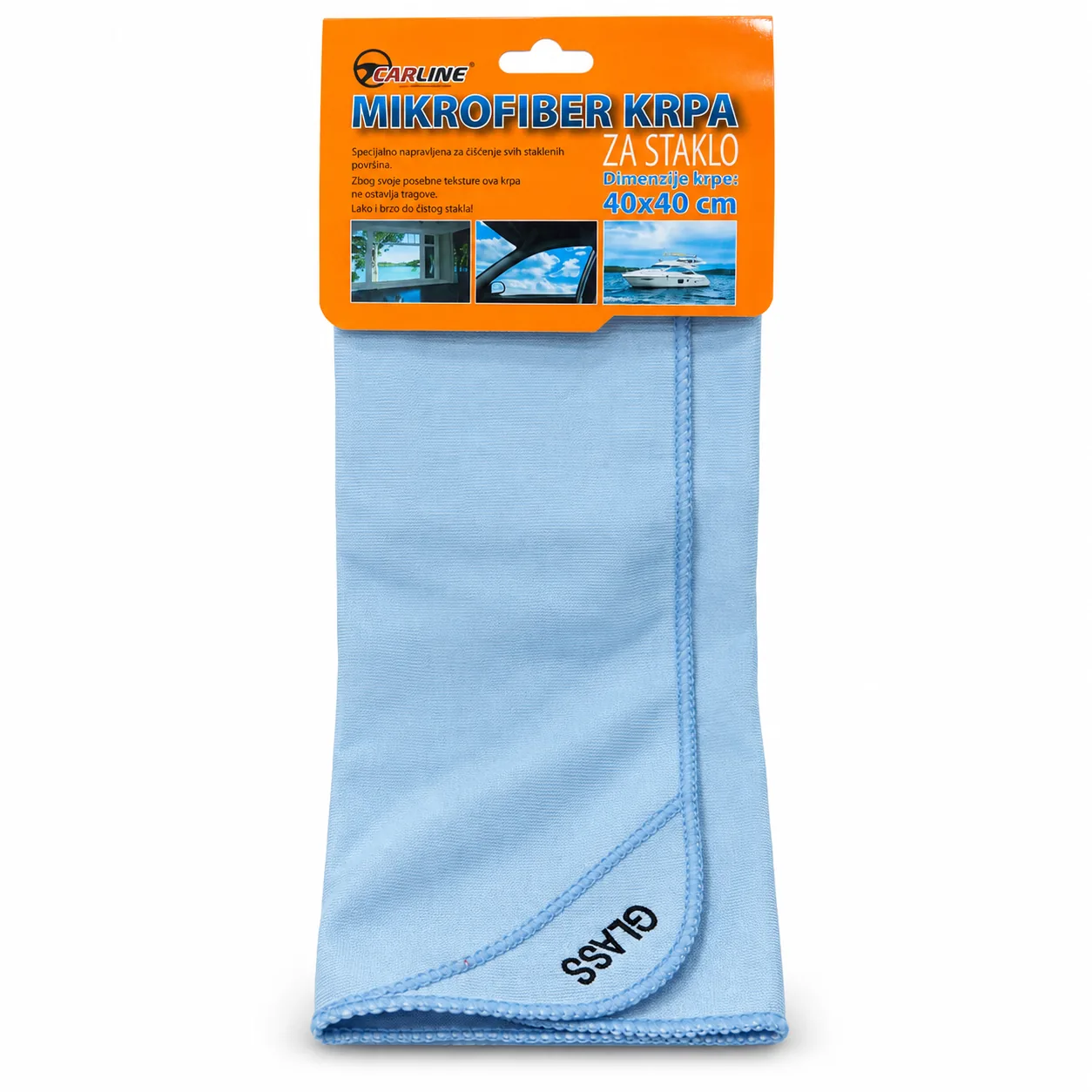 CARLINE mikrofiber krpa za staklo 40 × 40 cm – svijetloplava