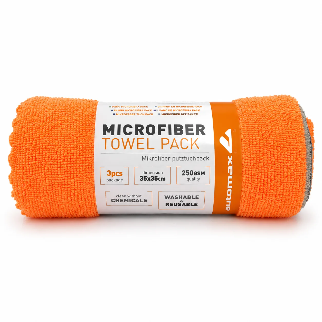 automax Microfiber Towel Pack – 3 peškira 35 × 35 cm
