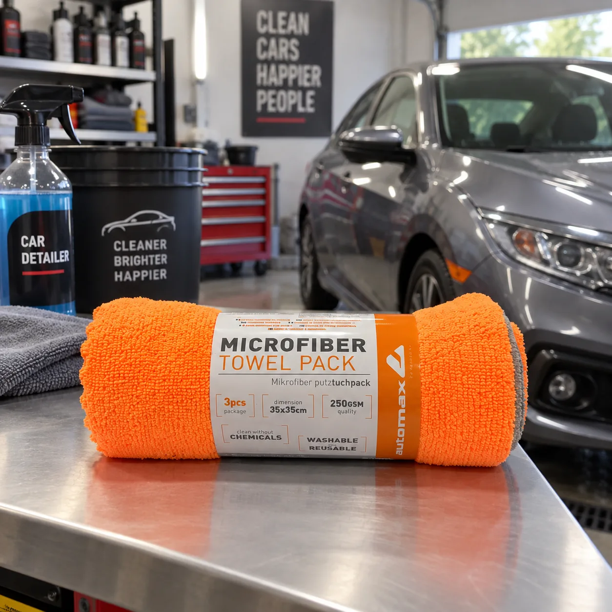 automax Microfiber Towel Pack – 3 peškira 35 × 35 cm