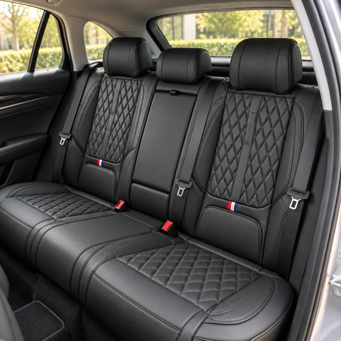 Kožne presvlake za auto sjedišta DESIGN, komplet – bež