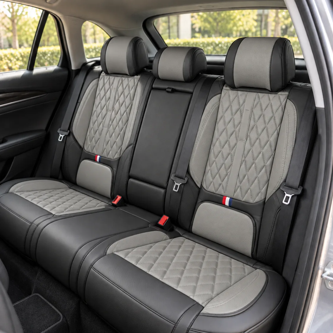 Kožne presvlake za auto sjedišta DESIGN, komplet – bež