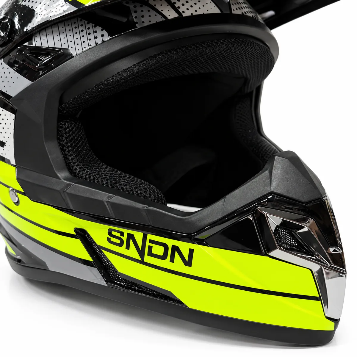 Kaciga za motokros SNDN – crveno-sivo-crna