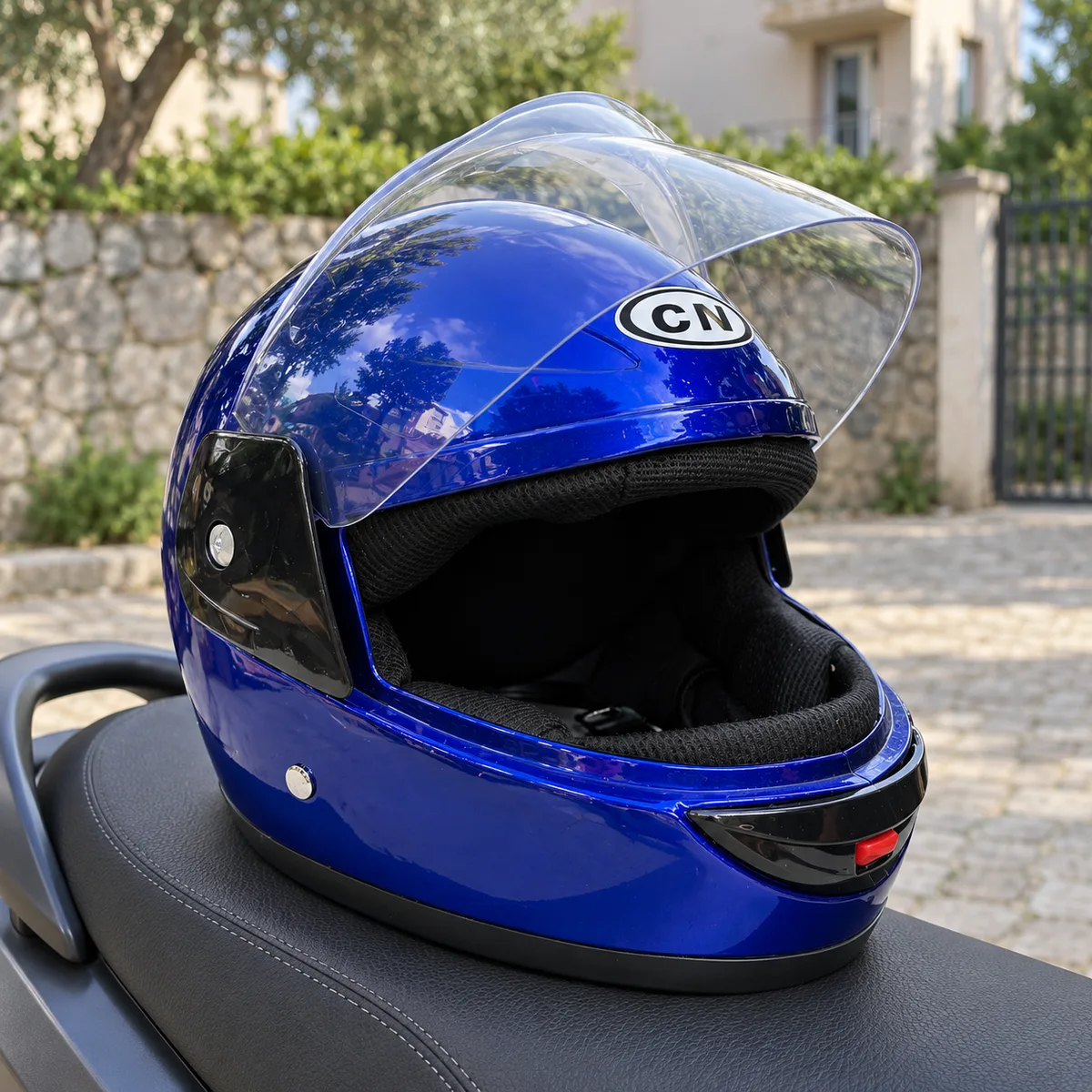 Kaciga dječija za motor CN – plava, otvorena