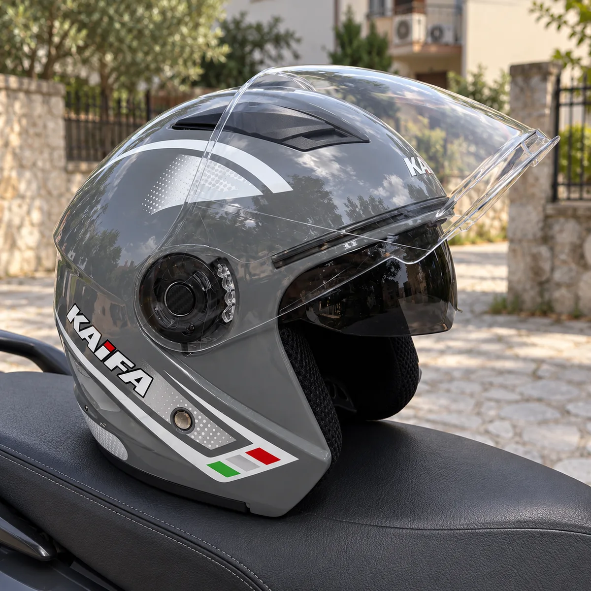 Kaciga za motor KAIFA – mat crna, otvorena