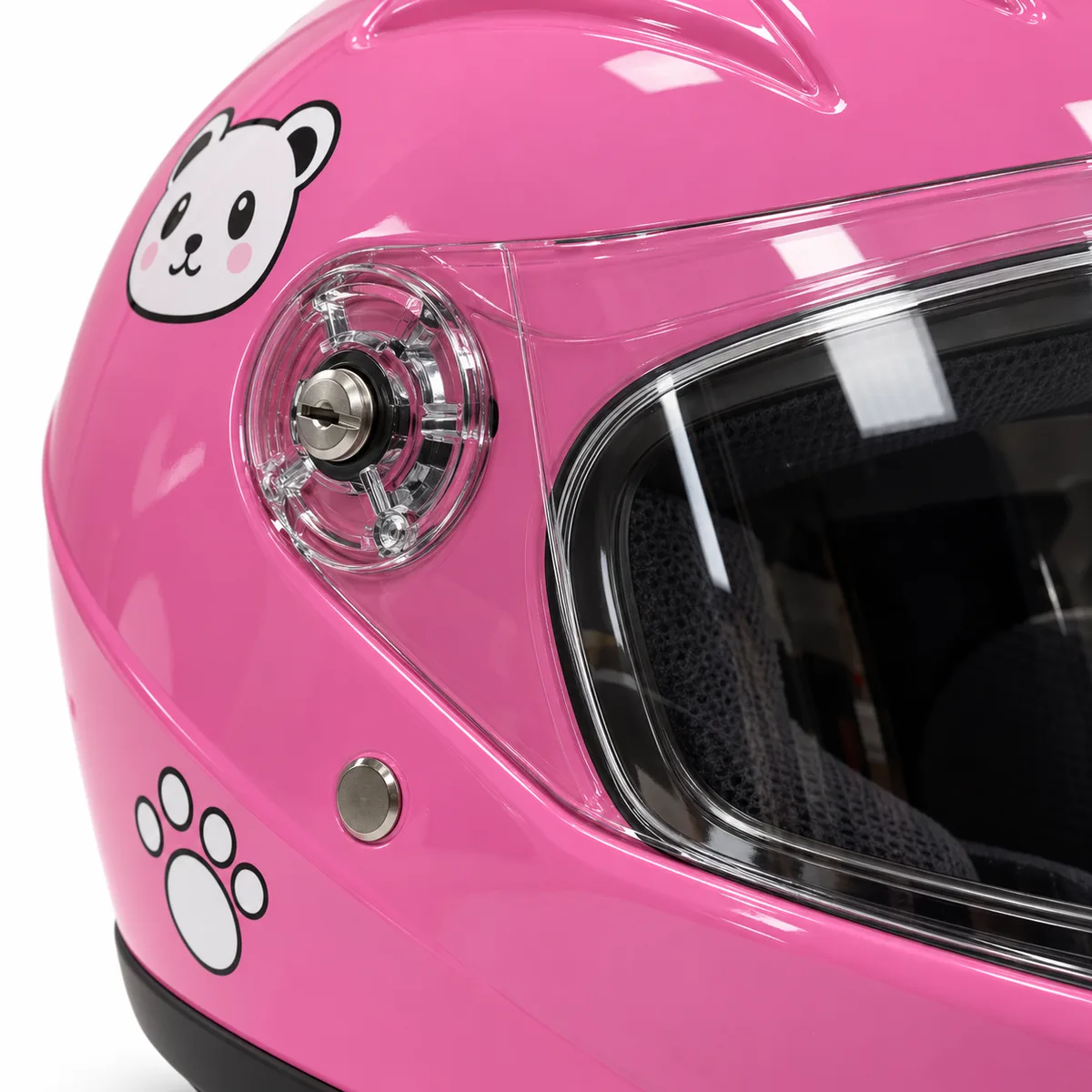 Kaciga dječija za motor – roze sa motivom pande