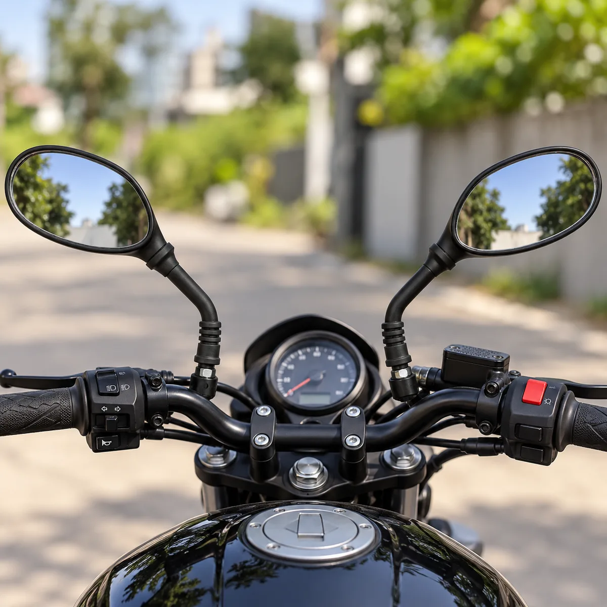 Retrovizori za motocikl – ovalni, crni, par