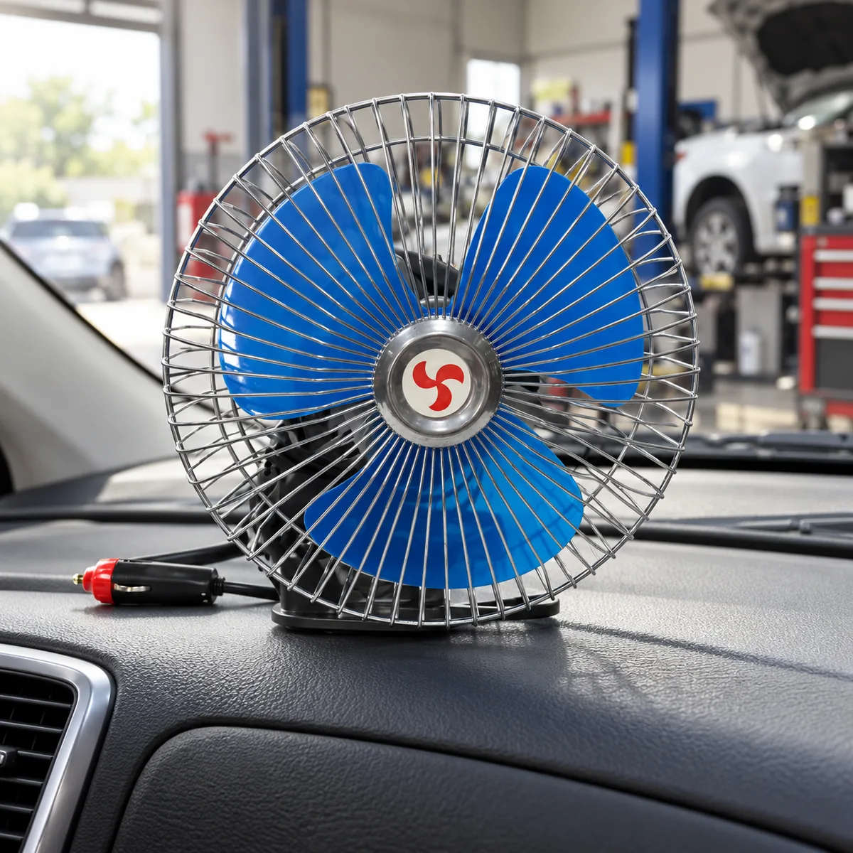 Ventilator za auto – plavi, metalna mreža